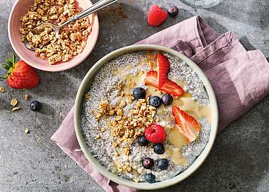 Kefir Chia Pudding mit Granola